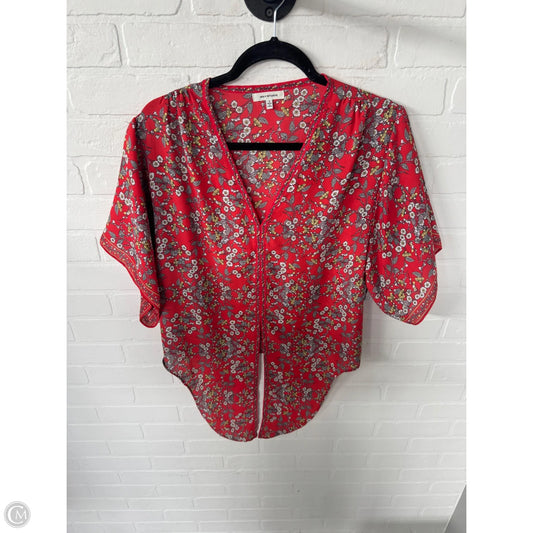 Top Short Sleeve By Max Studio In Red & White, Size: S
