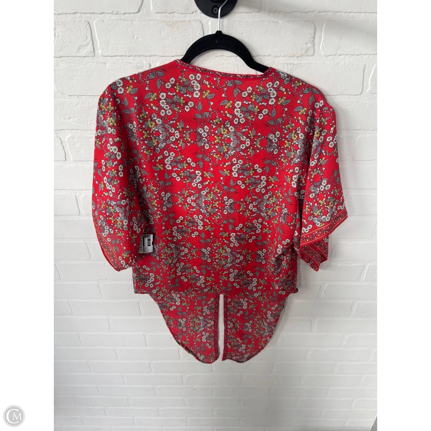 Top Short Sleeve By Max Studio In Red & White, Size: S