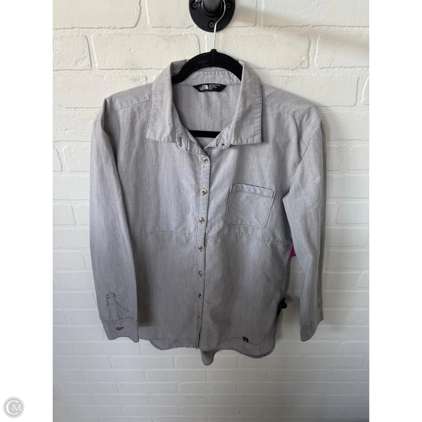 Top Long Sleeve By The North Face In Grey, Size: M