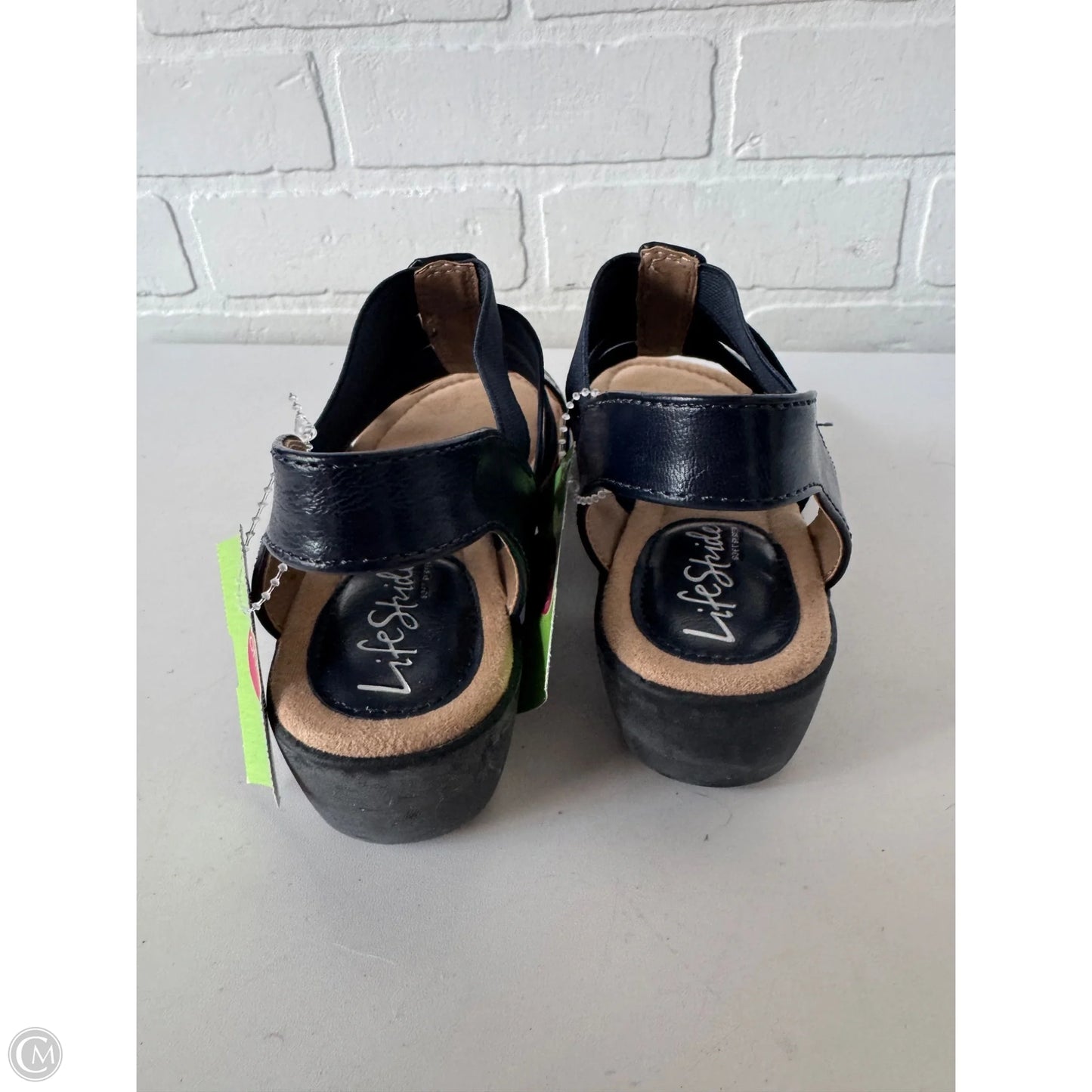 Sandals Heels Block By Life Stride In Navy, Size: 5.5