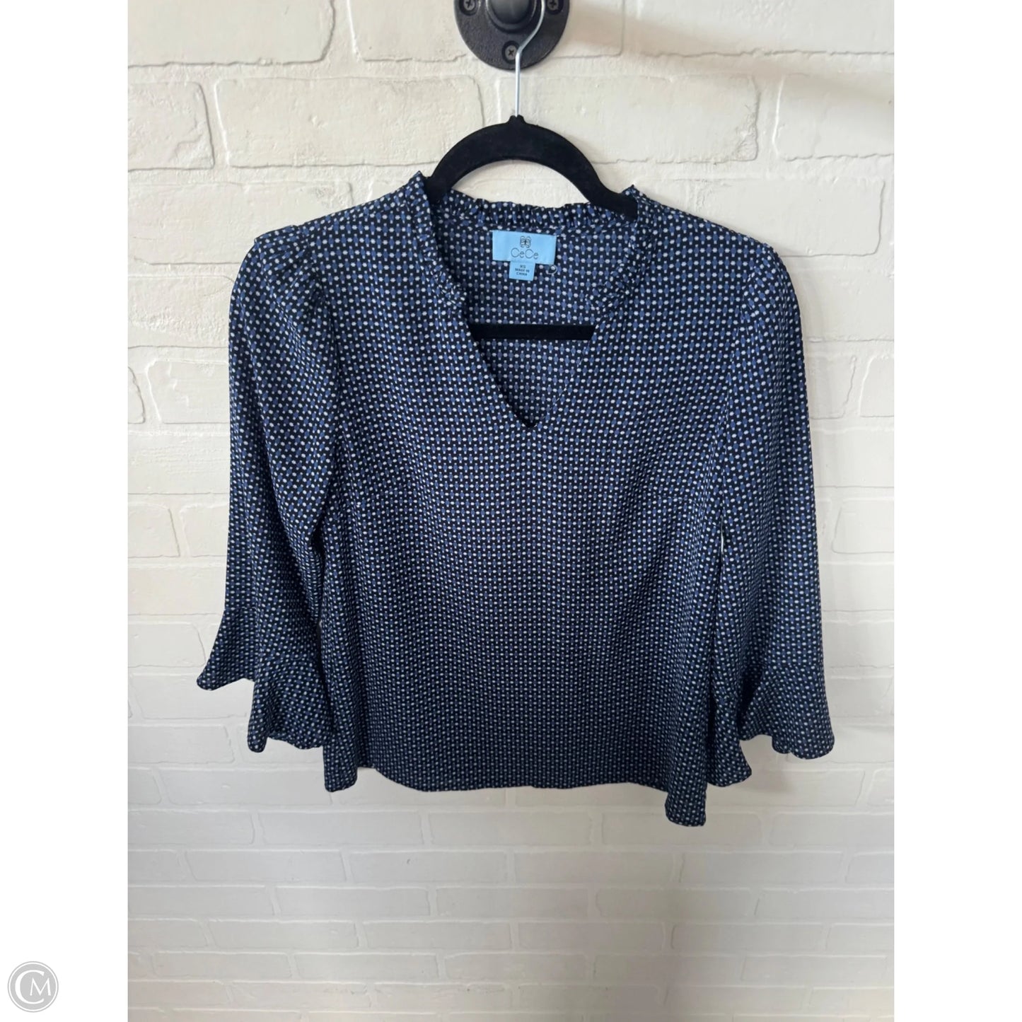 Top 3/4 Sleeve By Cece In Blue, Size: Xs