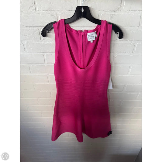 Dress Luxury Designer By Herve Leger In Pink, Size: L