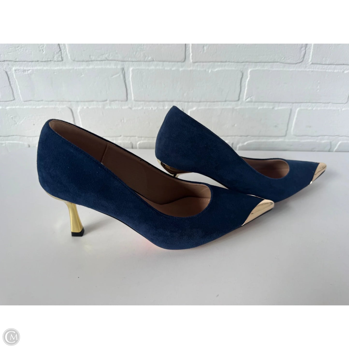 Shoes Heels Stiletto By Cme In Blue & Gold, Size: 8