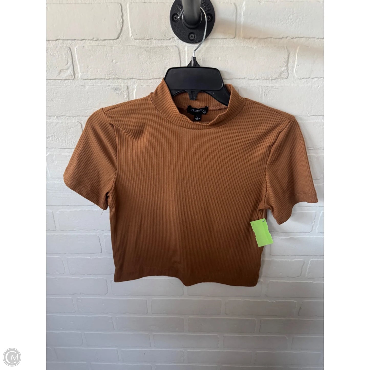 Top Short Sleeve By Original Ty Wear In Brown, Size: L