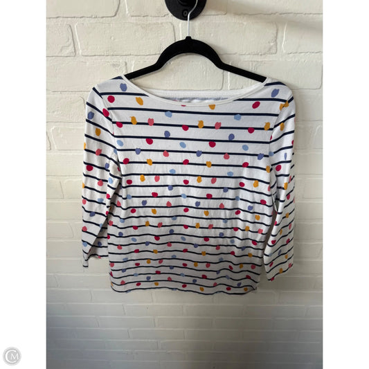 Top 3/4 Sleeve By Talbots In Blue & White, Size: M