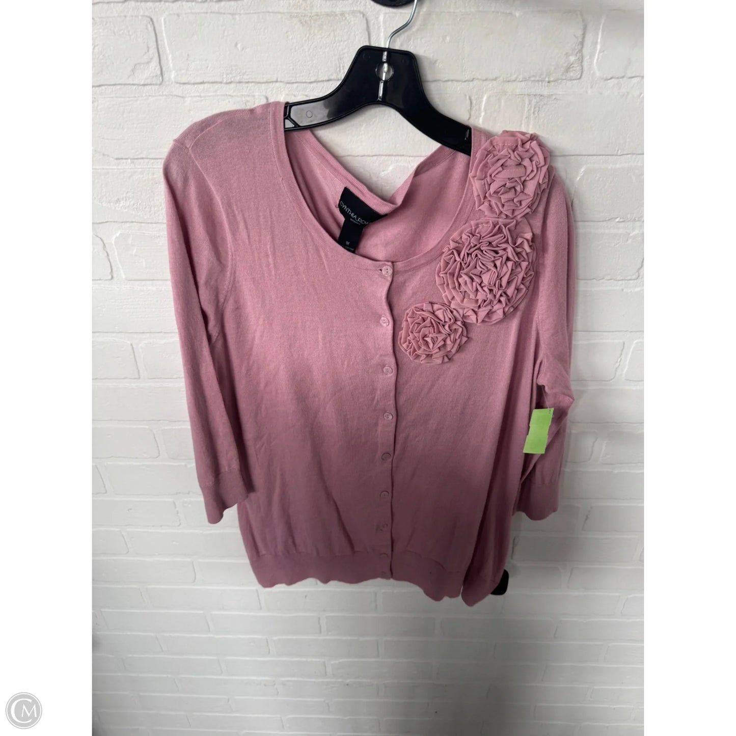 Sweater Cardigan By Cynthia Rowley In Pink, Size: 1x