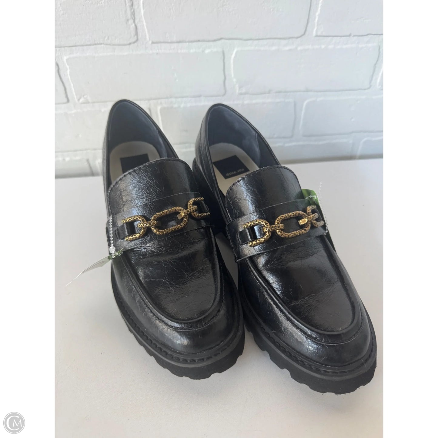 Shoes Heels Block By Dolce Vita In Black & Gold, Size: 8