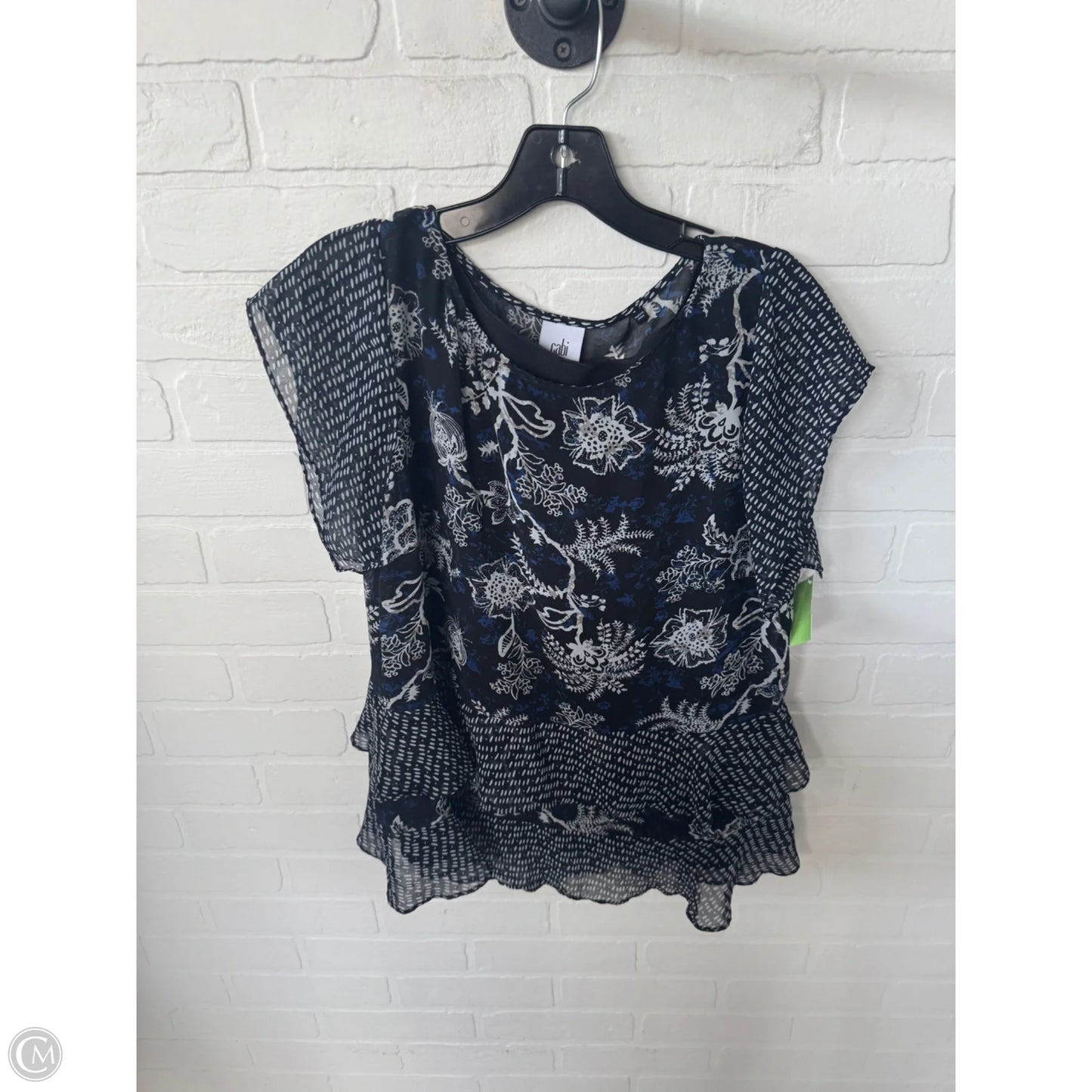 Blouse Sleeveless By Cabi In Black & Grey, Size: M