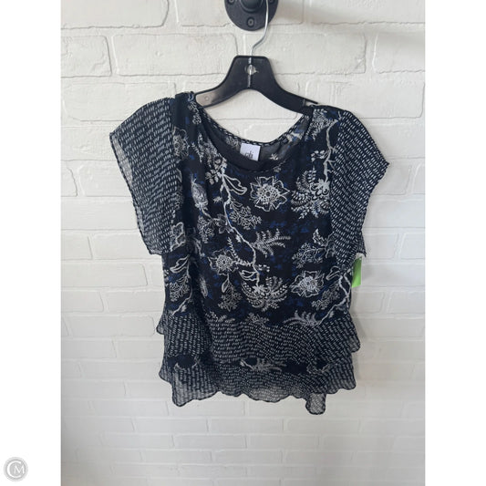 Blouse Sleeveless By Cabi In Black & Grey, Size: M