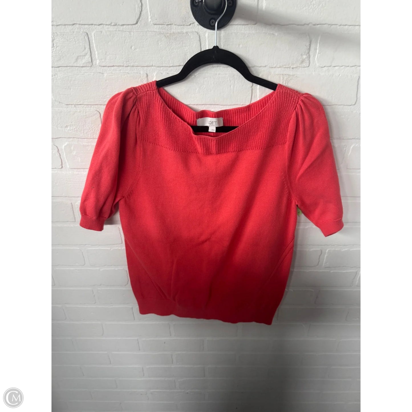 Sweater Short Sleeve By Loft In Coral, Size: L