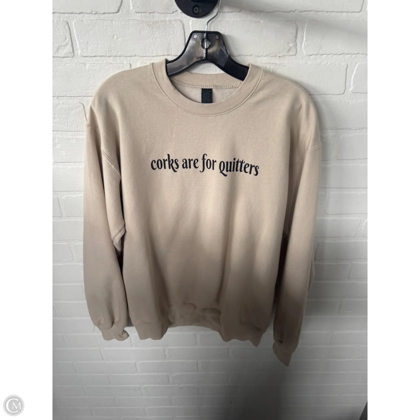 Sweatshirt Crewneck By Clothes Mentor In Tan, Size: M