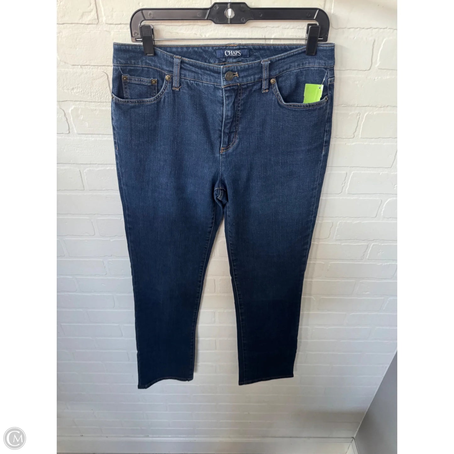 Jeans Straight By Chaps In Blue Denim, Size: 8