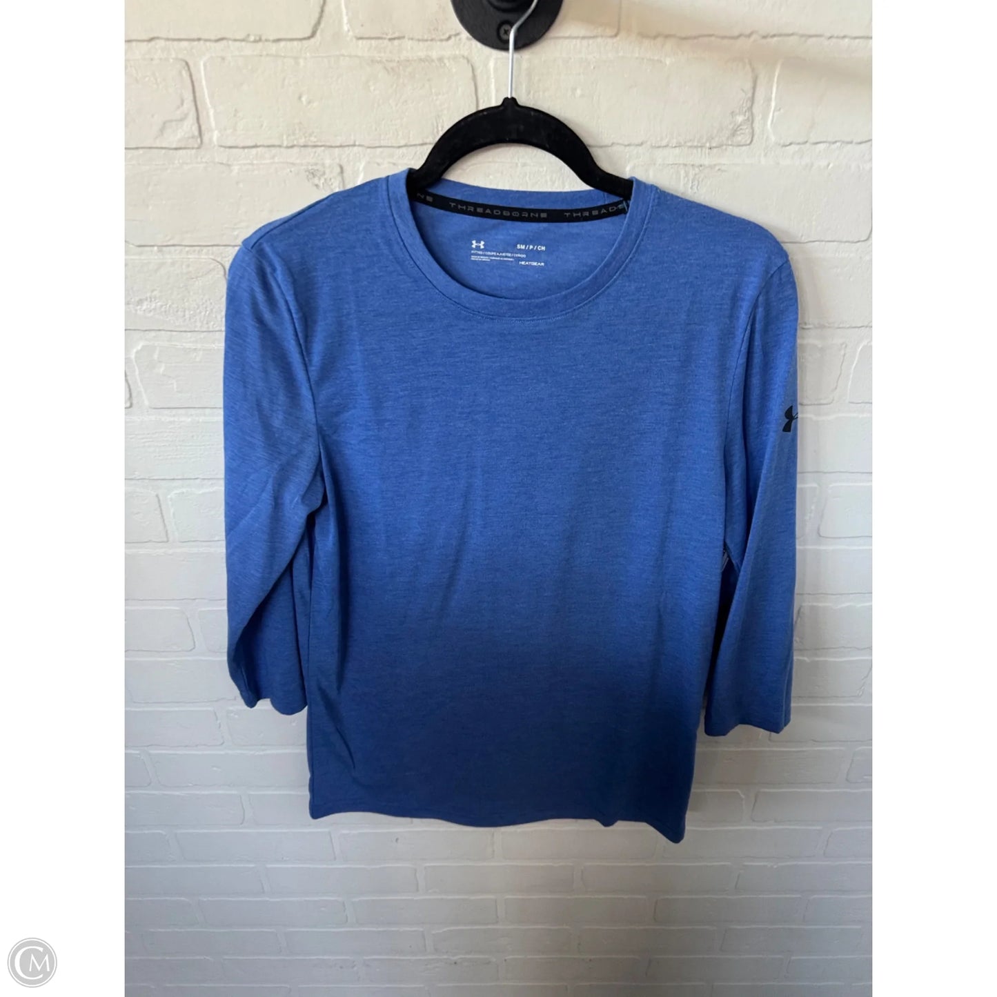 Athletic Top Long Sleeve Crewneck By Under Armour In Blue, Size: S