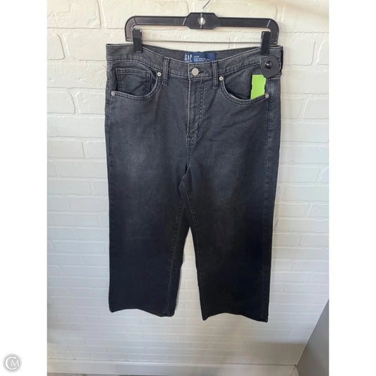 Jeans Wide Leg By Gap In Black Denim, Size: 12