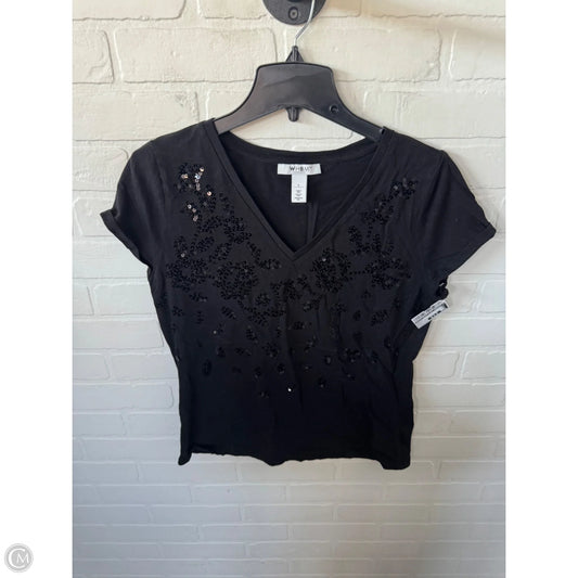 Top Short Sleeve By White House Black Market In Black, Size: L