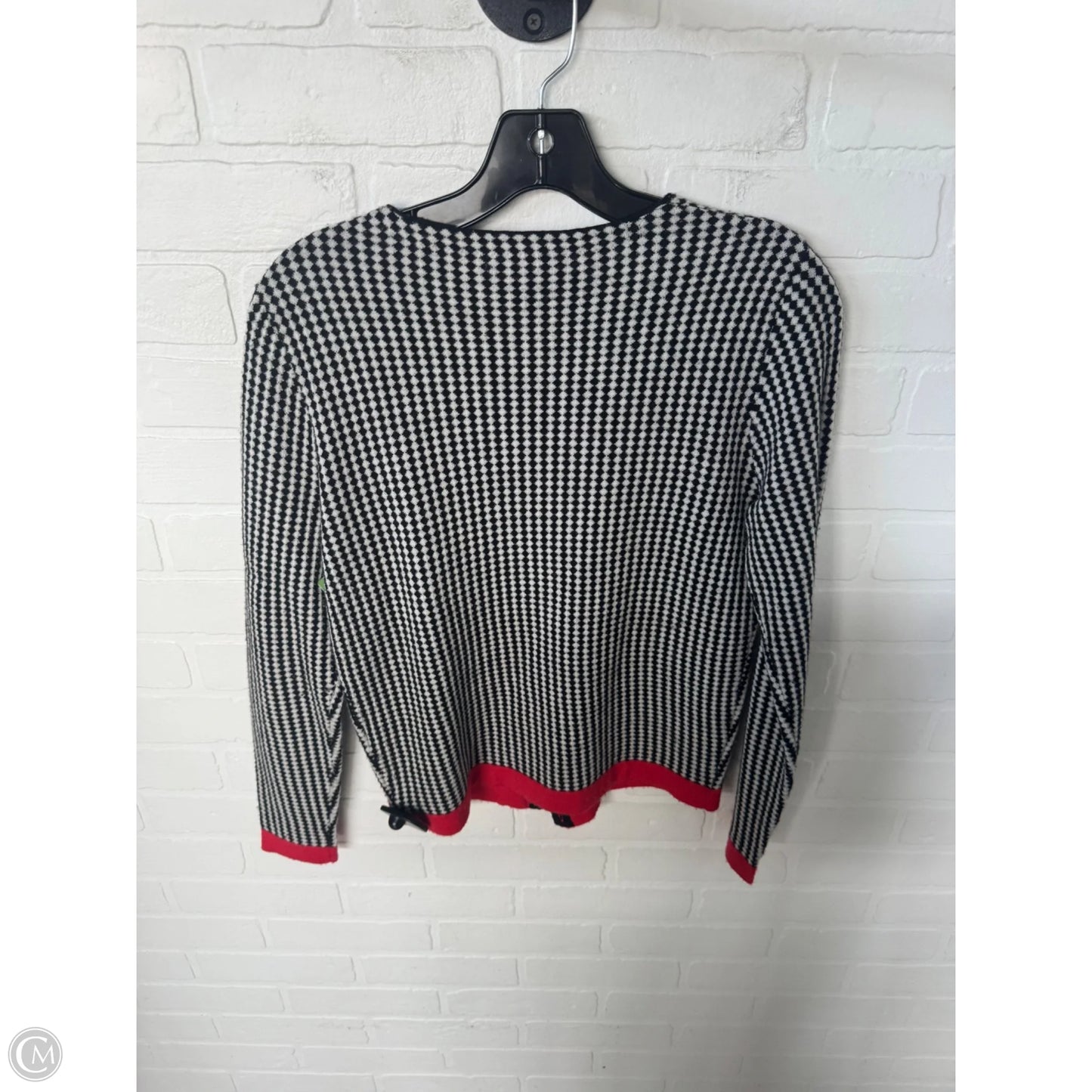 Sweater Cardigan By Classiques Entier In Black & White, Size: Xs