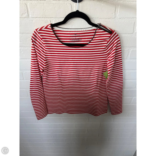 Top Long Sleeve By Talbots In Red & White, Size: Xs