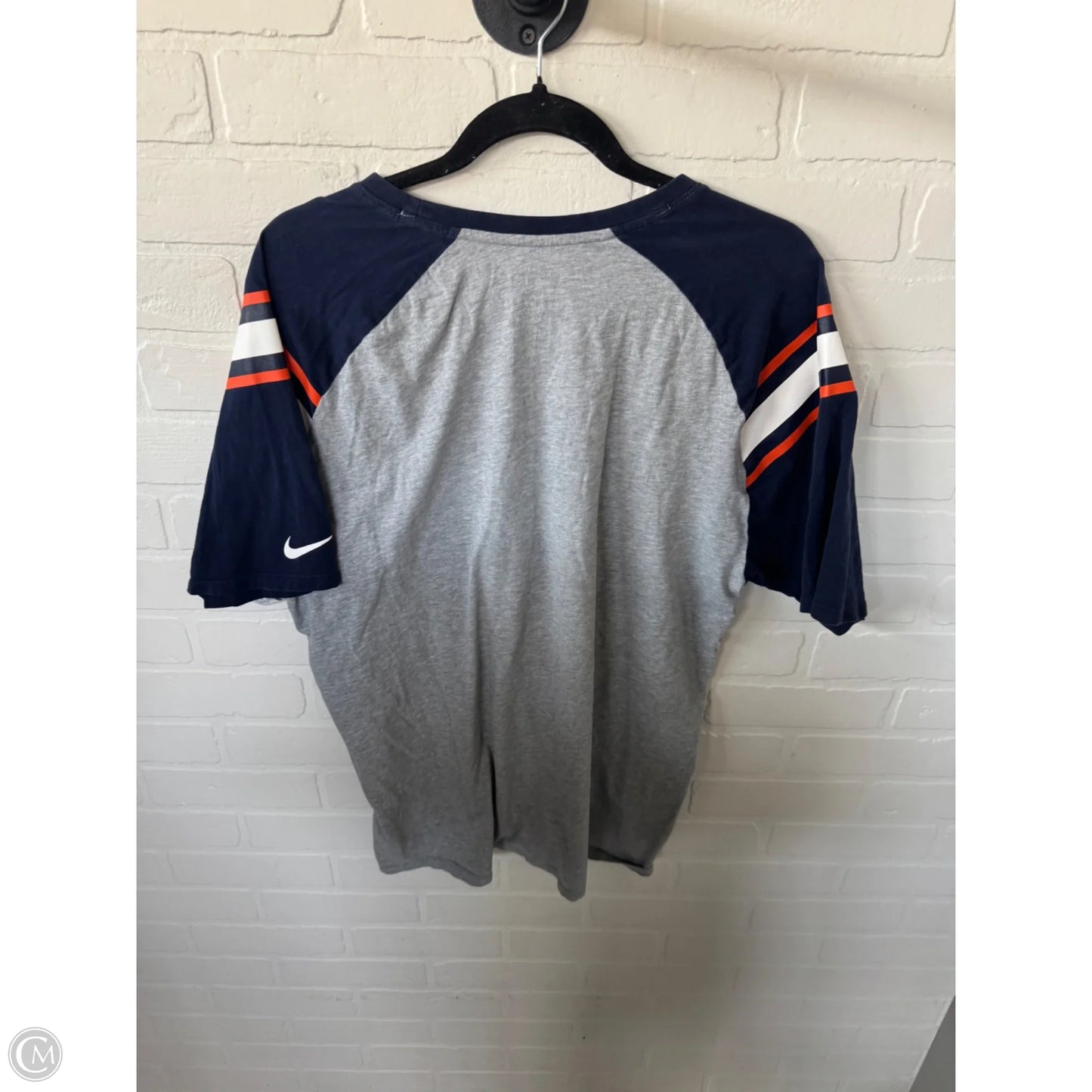 Top Short Sleeve By Nfl In Blue & Orange, Size: Xl
