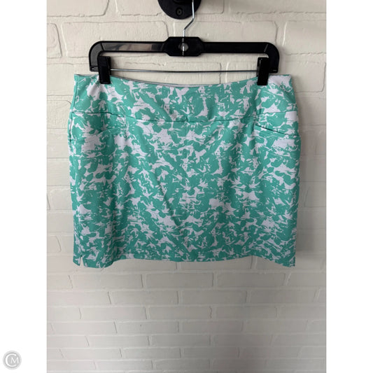 Athletic Skort By Adidas In Green & White, Size: 12