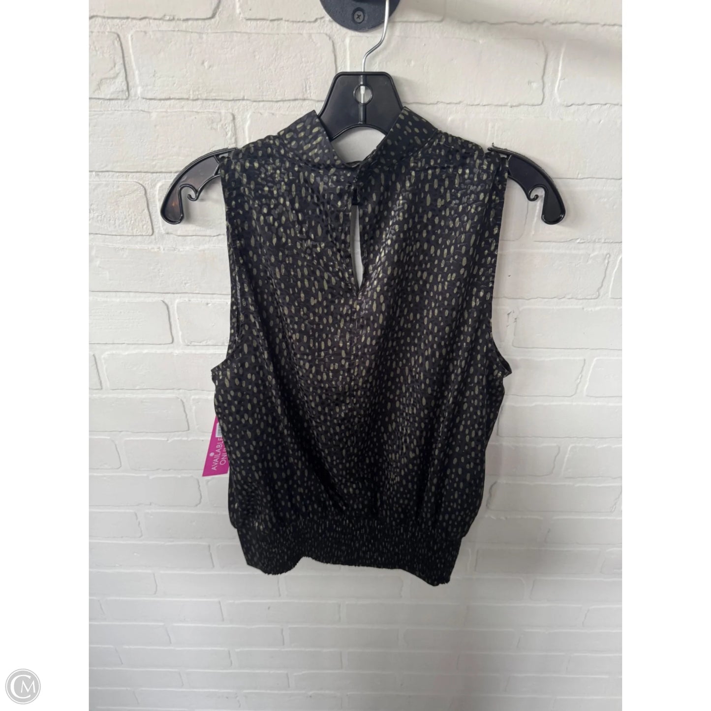 Blouse Sleeveless By Liverpool In Black & Green, Size: S