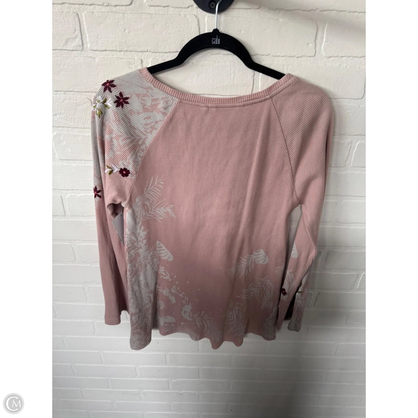 Top Long Sleeve By Soft Surroundings In Pink & White, Size: Xs