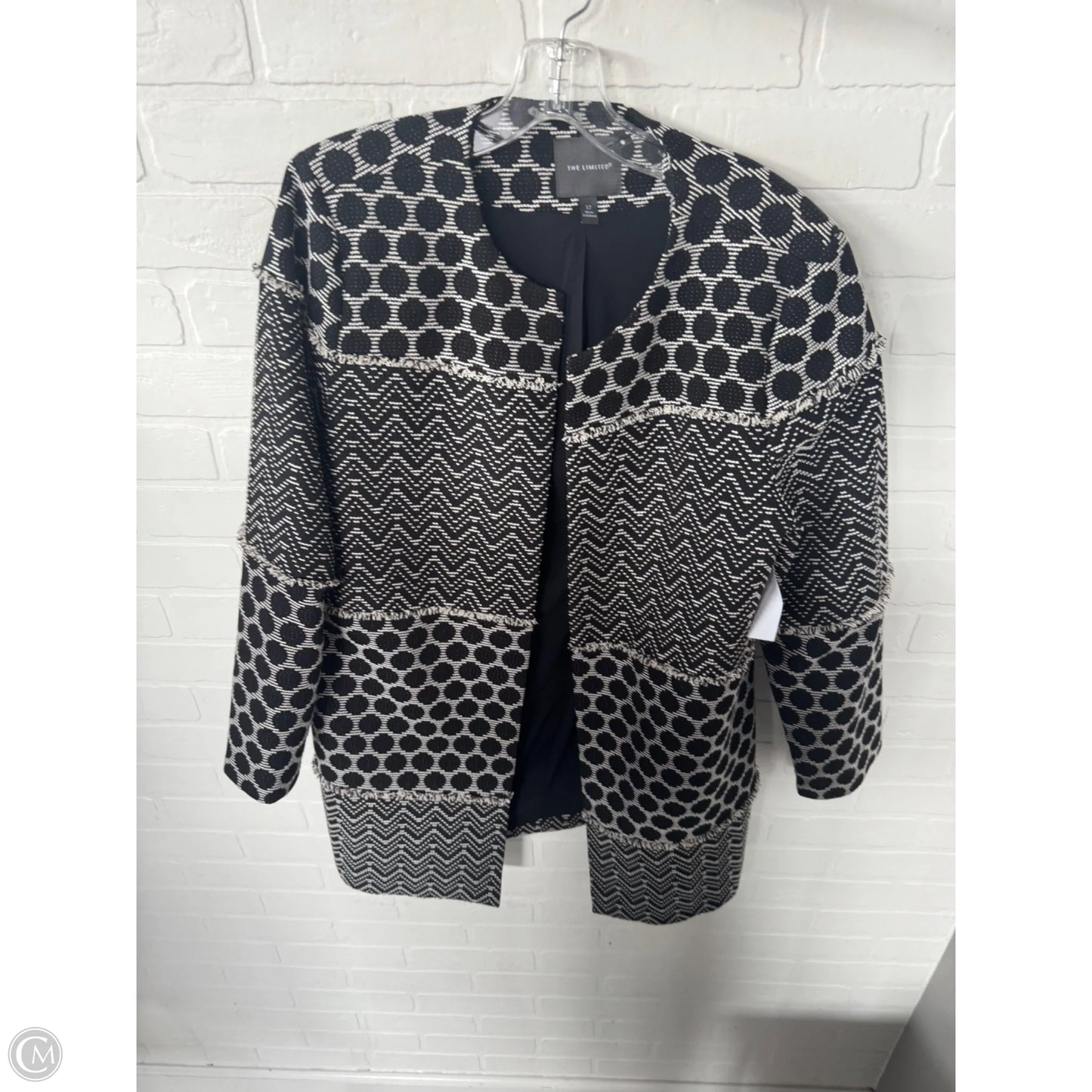 Blazer By Limited In Black & Cream, Size: L