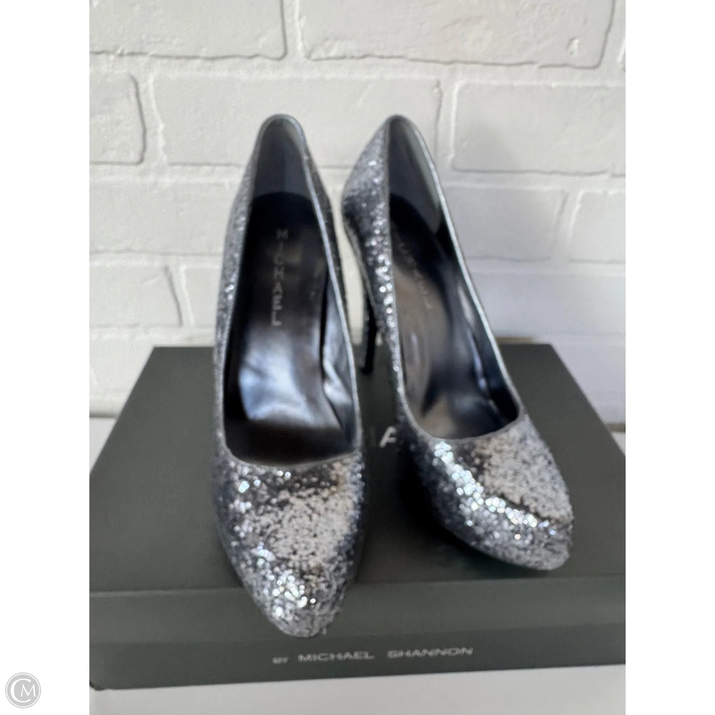 Shoes Heels Stiletto By Michael Shannon In Silver, Size: 7.5