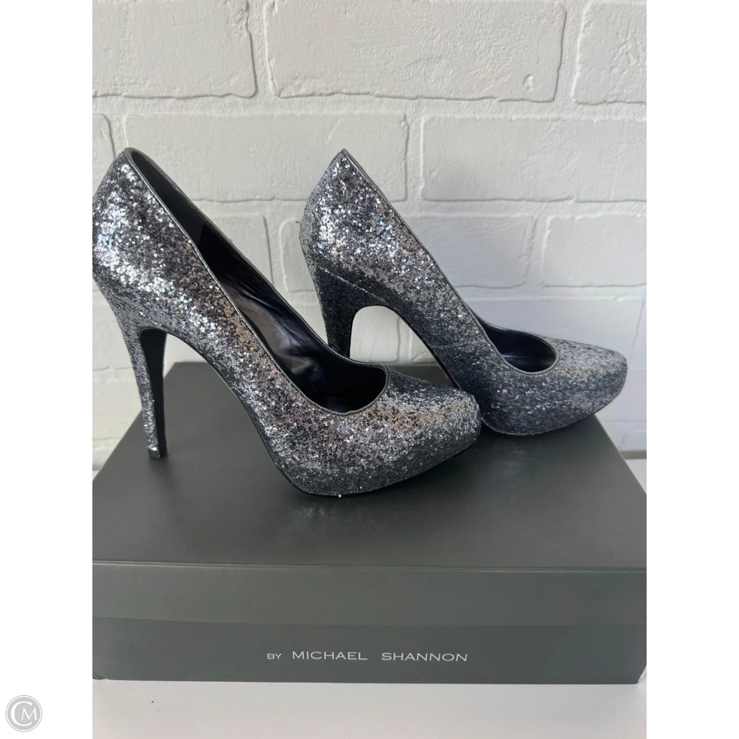 Shoes Heels Stiletto By Michael Shannon In Silver, Size: 7.5