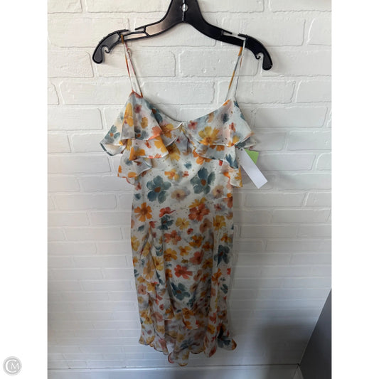 Dress Party Midi By Anthropologie In Orange & Yellow, Size: M