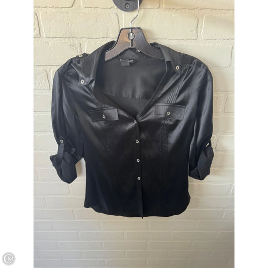 Blouse 3/4 Sleeve By White House Black Market In Black, Size: Xs