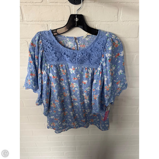 Top Short Sleeve By Matilda Jane In Blue & White, Size: M