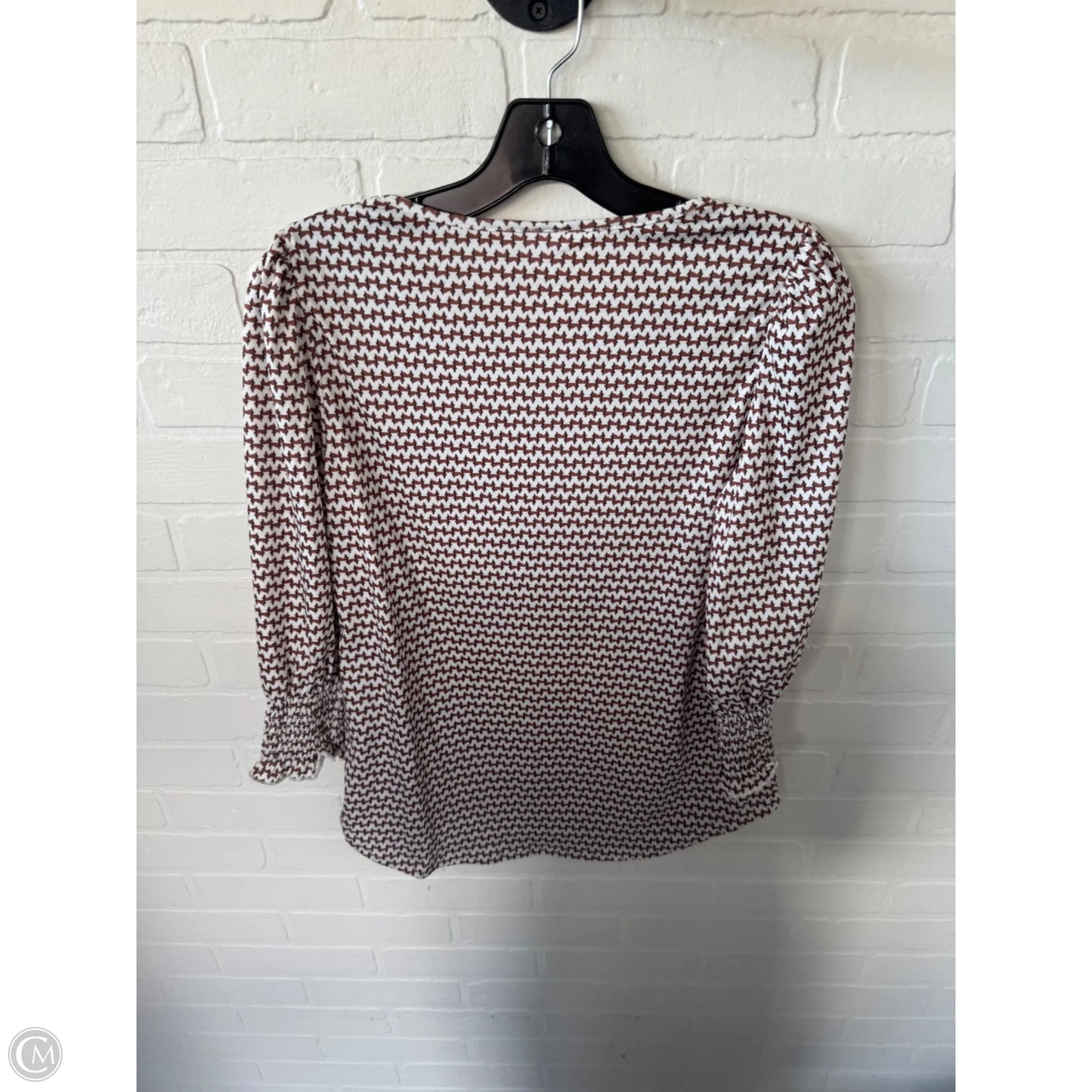 Top 3/4 Sleeve By Cme In Brown & White, Size: S