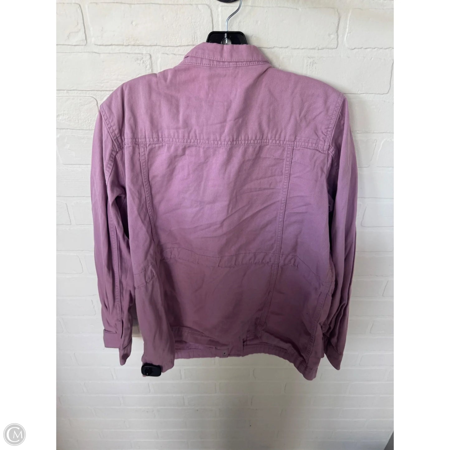 Jacket Utility By Gap In Pink Denim, Size: L