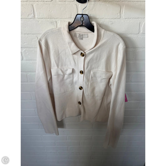 Sweater Cardigan By Loft In Cream, Size: Xl
