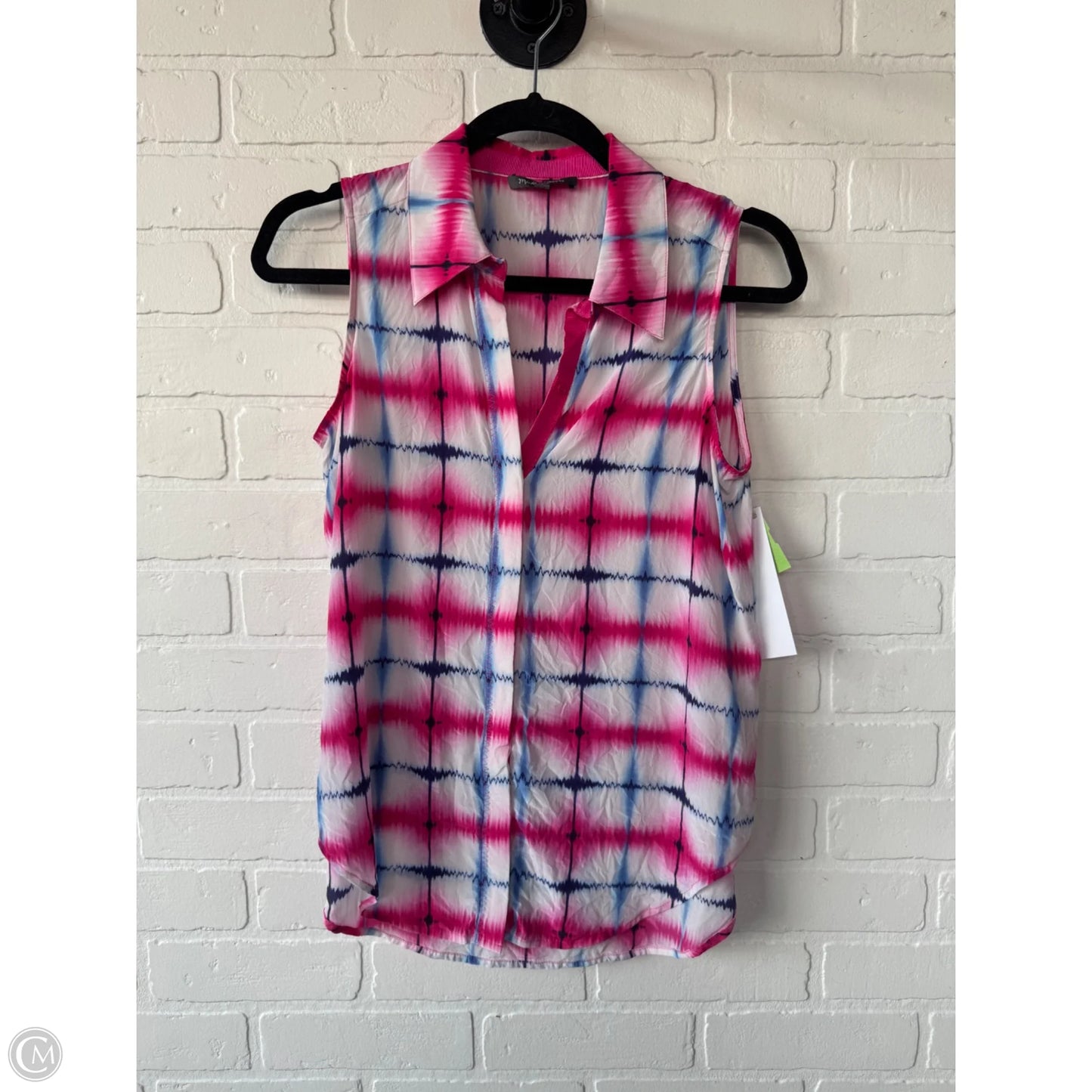 Top Sleeveless By Michael Stars In Pink & White, Size: Xs