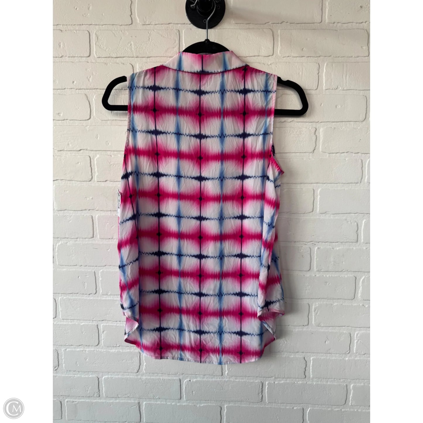 Top Sleeveless By Michael Stars In Pink & White, Size: Xs