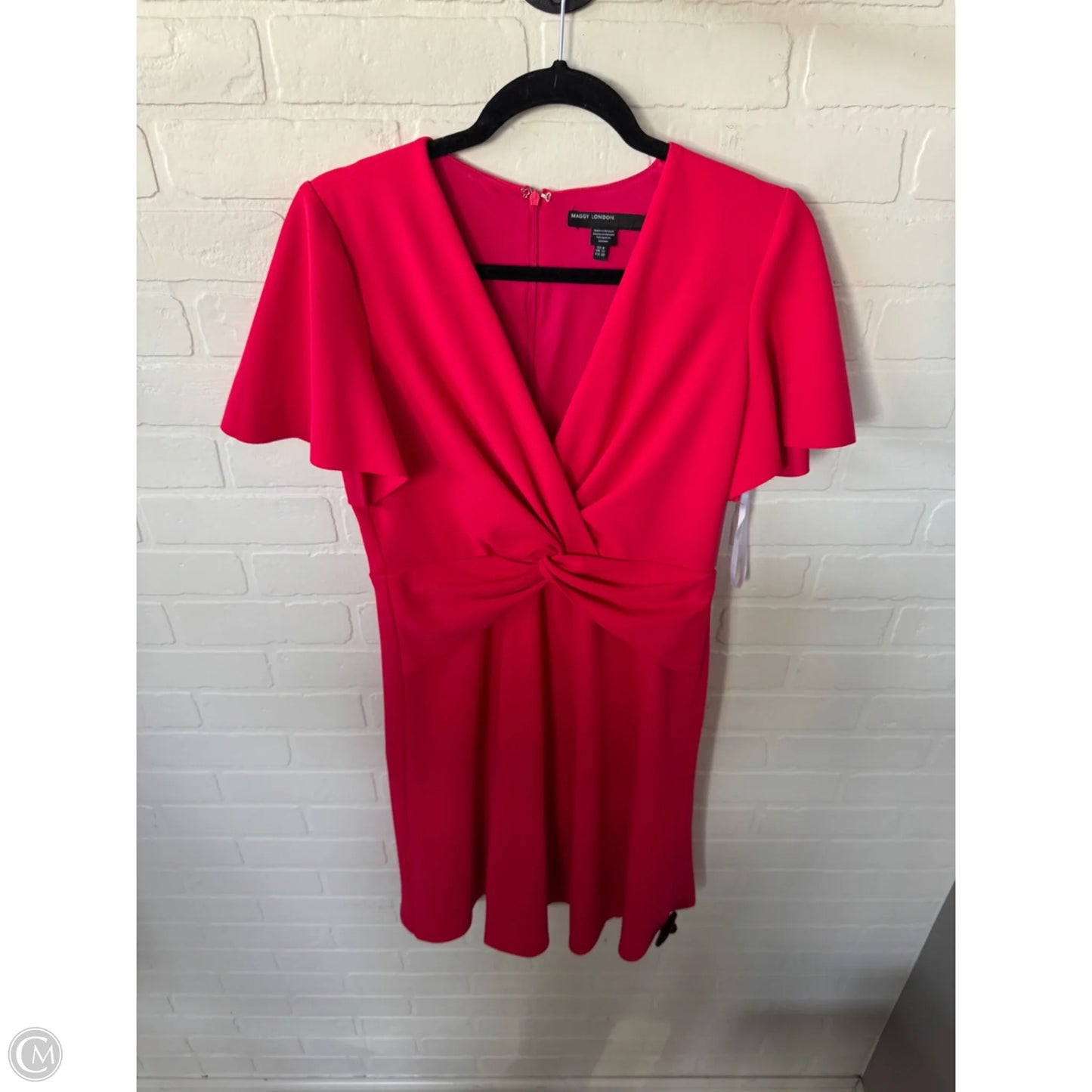 Dress Party Midi By Maggy London In Coral, Size: M
