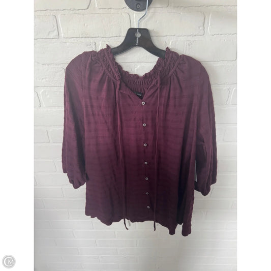 Top 3/4 Sleeve By Lane Bryant In Maroon, Size: 1x