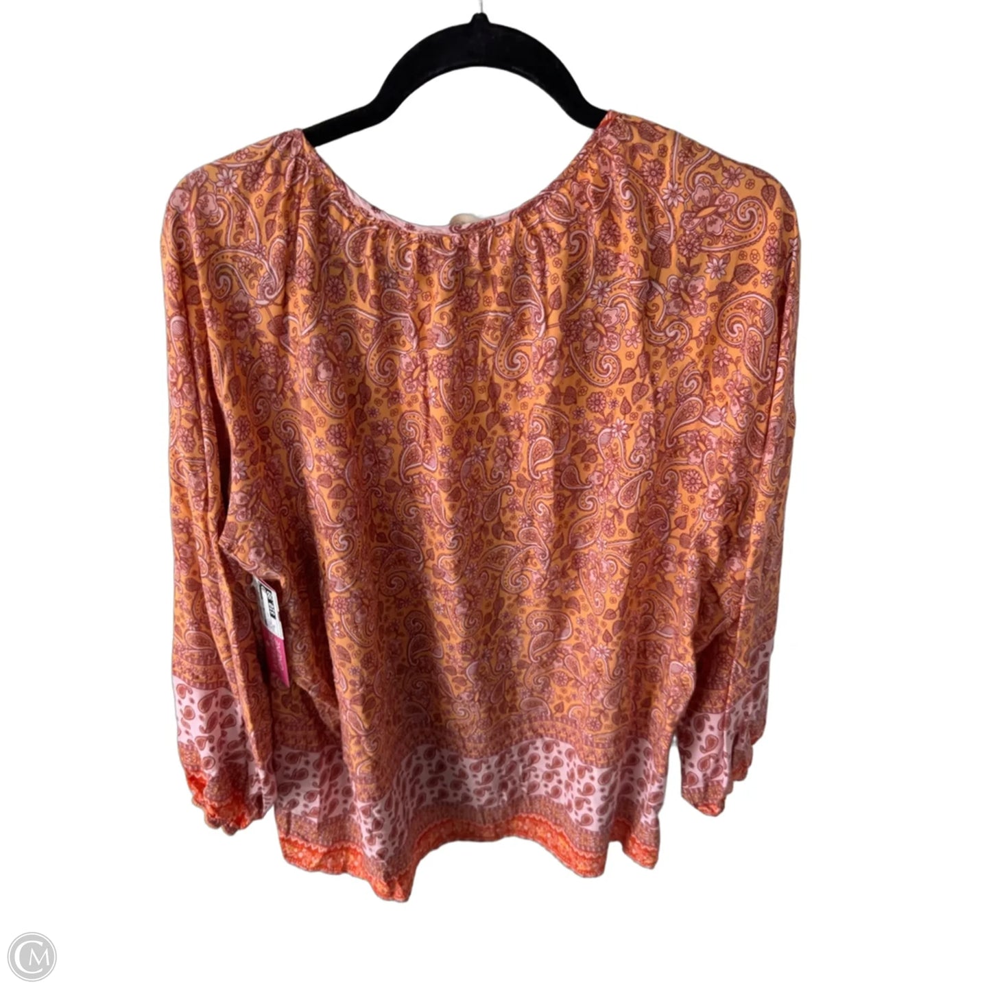 Top Long Sleeve By Clothes Mentor In Orange & Pink, Size: Xl