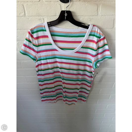 Top Short Sleeve By Talbots In Pink & White, Size: Xl