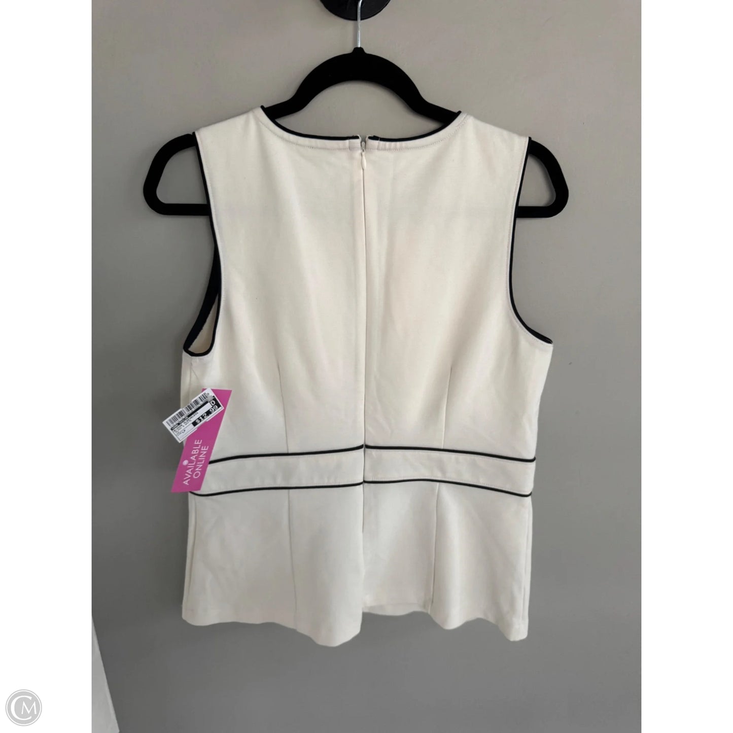 Blouse Sleeveless By Ann Taylor In Black & White, Size: Lp