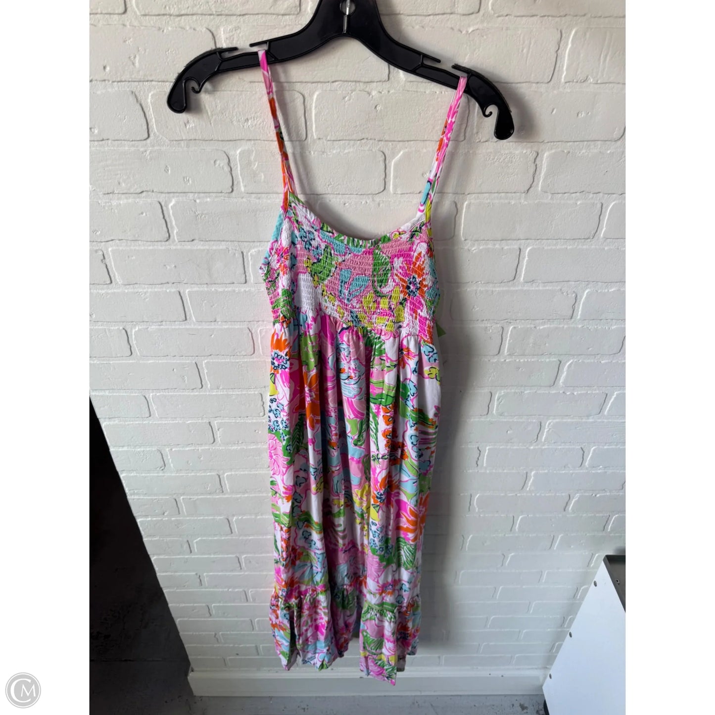 Dress Designer By Lilly Pulitzer In Pink & White, Size: Xl