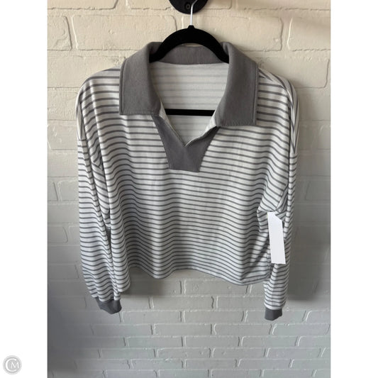 Top Long Sleeve By Cmf In Grey & White, Size: S