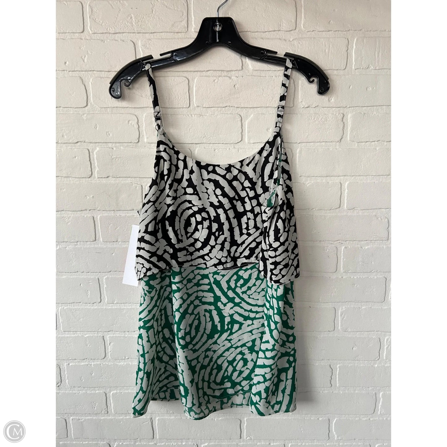 Blouse Sleeveless By Cabi In Black & Green, Size: M