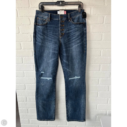 Jeans Straight By Cabi In Blue Denim, Size: 6