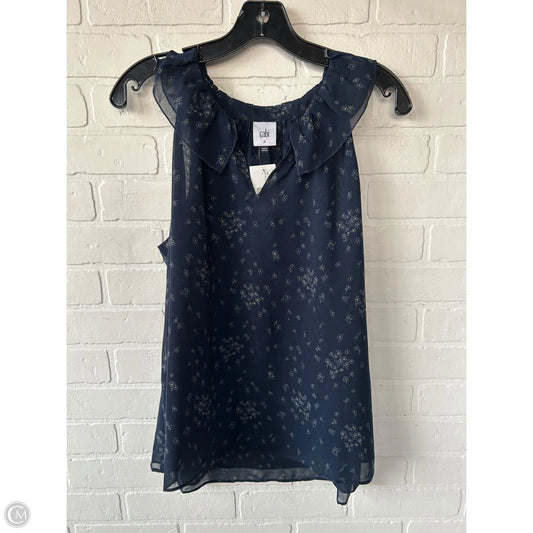 Blouse Sleeveless By Cabi In Blue & Yellow, Size: M