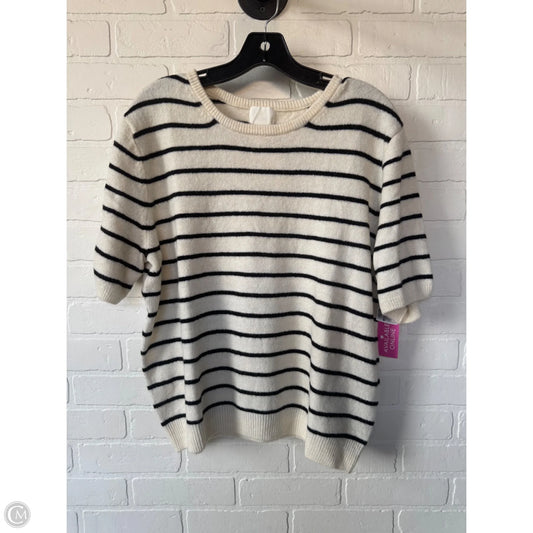 Sweater Short Sleeve By H&m In Black & Cream, Size: Xxl