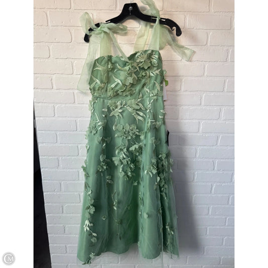 Dress Party Midi By Lulus In Green & White, Size: S