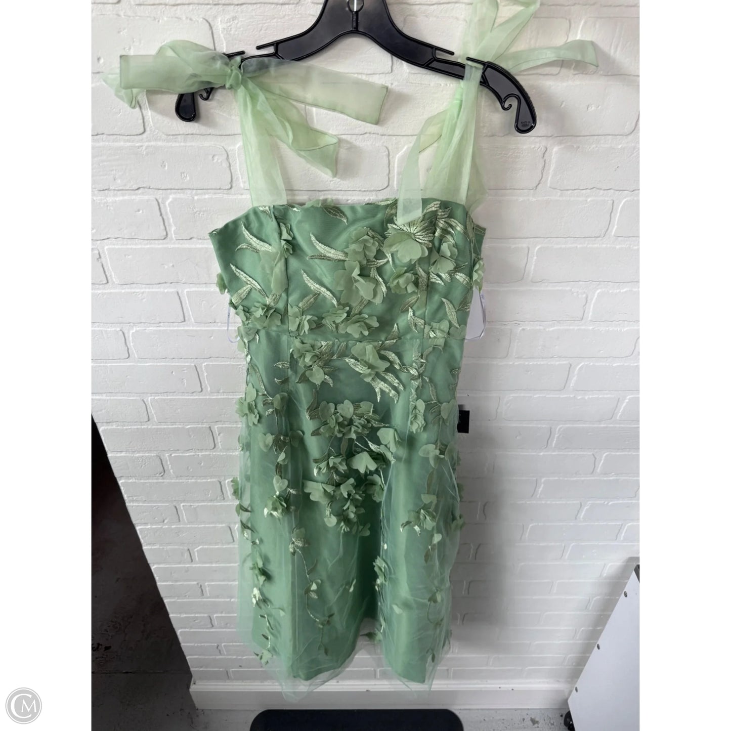 Dress Party Midi By Lulus In Green & White, Size: S