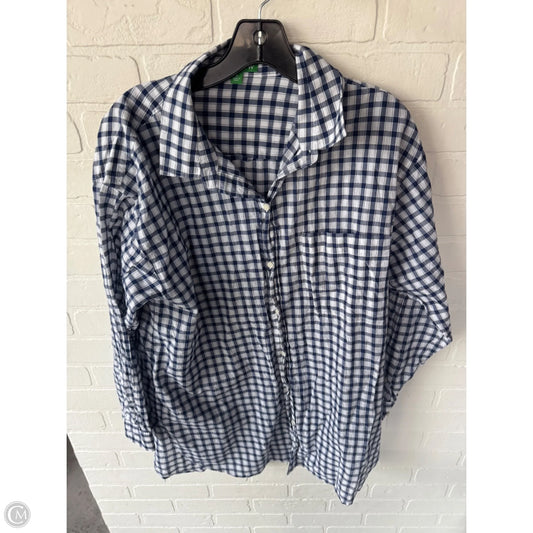 Tunic Long Sleeve By J. Crew In Blue & White, Size: M